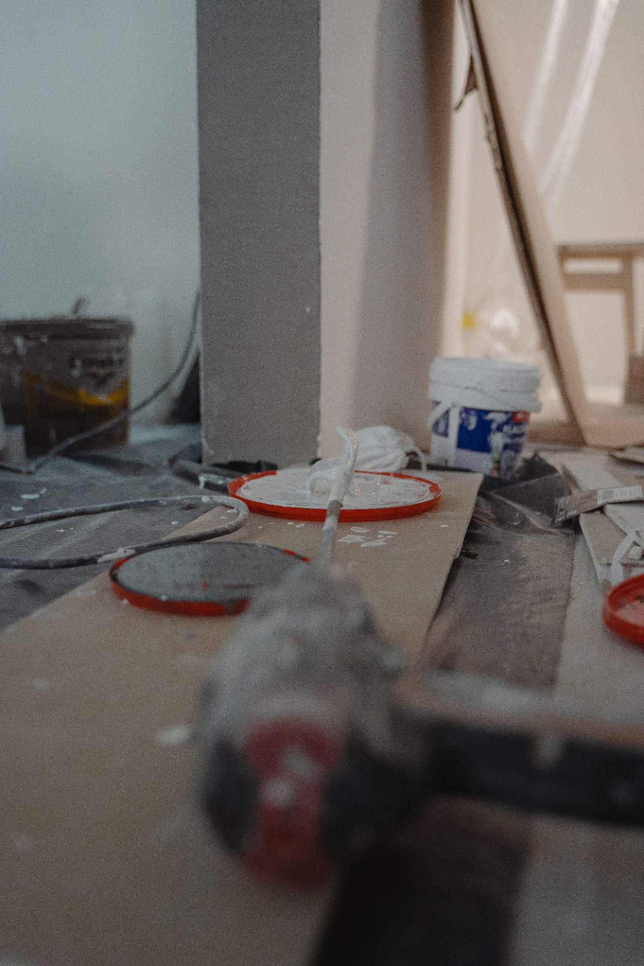 Painting supplies on site